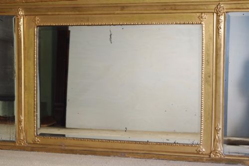 ENGLISH REGENCY STYLE GILT TRIPLEPLATE OVERMANTLE MIRROR - ADDITIONAL PHOTO 9