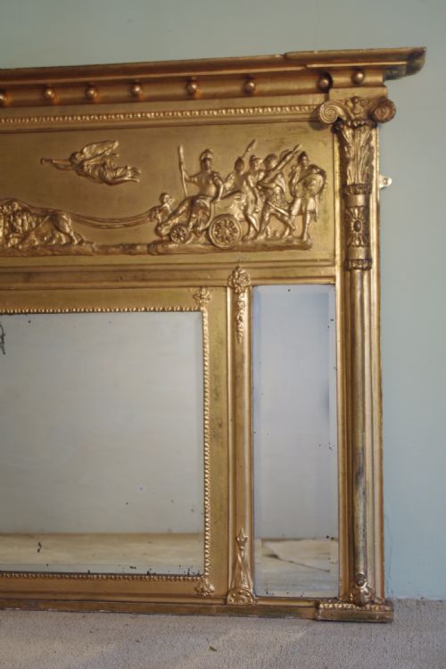 ENGLISH REGENCY STYLE GILT TRIPLEPLATE OVERMANTLE MIRROR - ADDITIONAL PHOTO 10