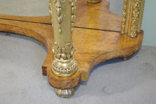19TH CENTURY ENGLISH GILT CONSOLE TABLE WITH MARBLE TOP - ADDITIONAL PHOTO 10