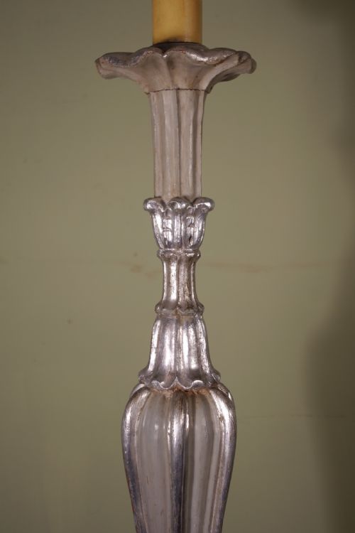 FRENCH PAINTED AND SILVERED STANDARD LAMP - ADDITIONAL PHOTO 5