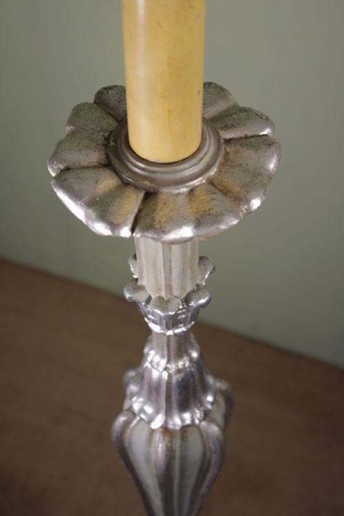 FRENCH PAINTED AND SILVERED STANDARD LAMP - ADDITIONAL PHOTO 6