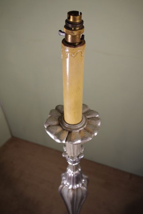 FRENCH PAINTED AND SILVERED STANDARD LAMP - ADDITIONAL PHOTO 7