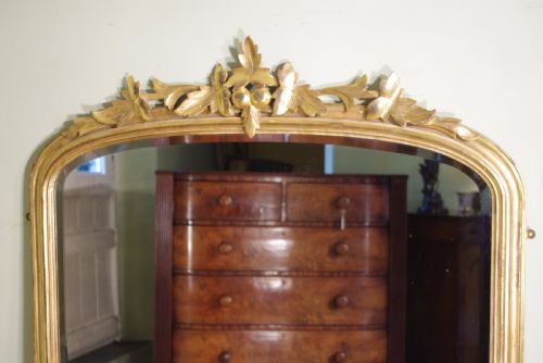 LARGE VICTORIAN GILT ARCH TOP OVERMANTLE MIRROR - ADDITIONAL PHOTO 1