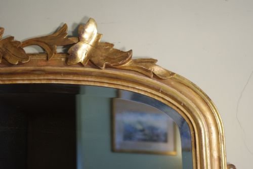 LARGE VICTORIAN GILT ARCH TOP OVERMANTLE MIRROR - ADDITIONAL PHOTO 4