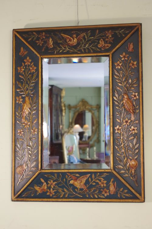 painted and parcelgilt wall mirror - CATEGORY: ANTIQUE MIRRORS - DATED 1890