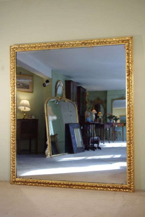 large gilt overmantlewall mirror - CATEGORY: ANTIQUE MIRRORS - DATED 1880