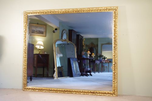LARGE GILT OVERMANTLEWALL MIRROR - ADDITIONAL PHOTO 1