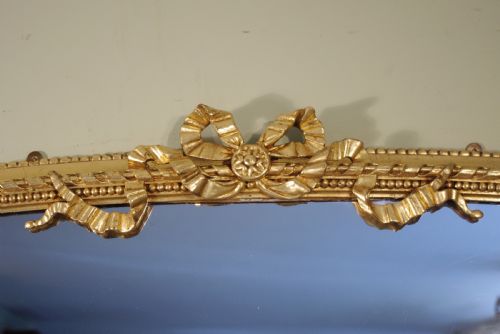 LARGE GILT ARCH TOP OVERMANTLE MIRROR - ADDITIONAL PHOTO 2