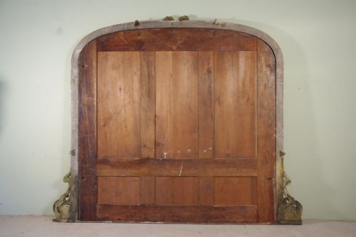 LARGE GILT ARCH TOP OVERMANTLE MIRROR - ADDITIONAL PHOTO 11