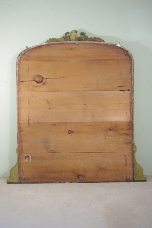 LARGE GILT ARCH TOP OVERMANTLE MIRROR WITH PUTTO CRESTING - ADDITIONAL PHOTO 8