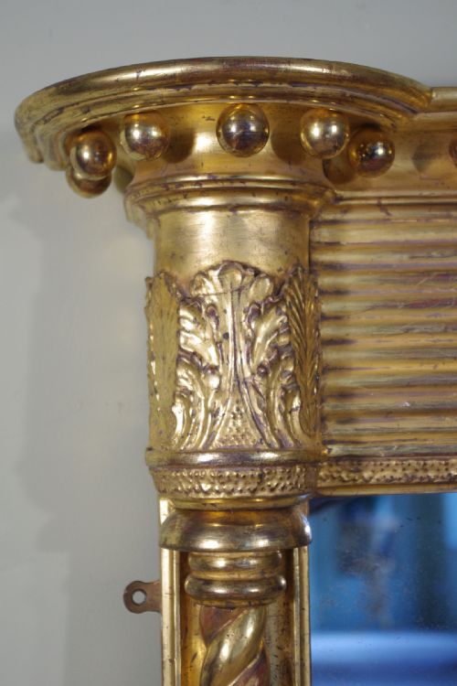 19TH CENTURY ENGLISH GILT TRIPLEPLATE OVERMANTLE MIRROR - ADDITIONAL PHOTO 3