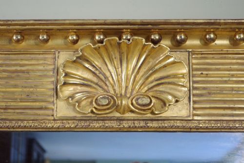 19TH CENTURY ENGLISH GILT TRIPLEPLATE OVERMANTLE MIRROR - ADDITIONAL PHOTO 5
