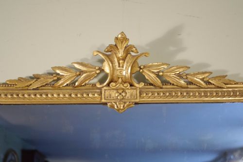 19TH CENTURY ENGLISH GILT LARGE OVERMANTLE MIRROR - ADDITIONAL PHOTO 2