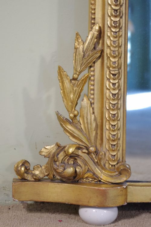 19TH CENTURY ENGLISH GILT LARGE OVERMANTLE MIRROR - ADDITIONAL PHOTO 4