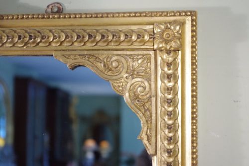 19TH CENTURY ENGLISH GILT LARGE OVERMANTLE MIRROR - ADDITIONAL PHOTO 7