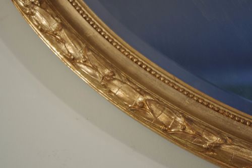 LARGE OVAL GILT WALL MIRROR - ADDITIONAL PHOTO 4