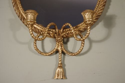 PAIR OF GILT ROPE TWIST GIRANDOLE MIRRORS - ADDITIONAL PHOTO 4