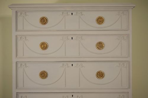 PAINTED TALL SIX DRAWER CHEST - ADDITIONAL PHOTO 2