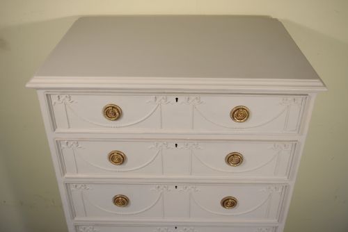 PAINTED TALL SIX DRAWER CHEST - ADDITIONAL PHOTO 9