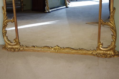 VICTORIAN LARGE GILT WOOD OVERMANTLE MIRROR - ADDITIONAL PHOTO 2