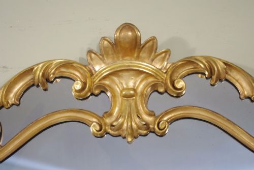 VICTORIAN LARGE GILT WOOD OVERMANTLE MIRROR - ADDITIONAL PHOTO 4