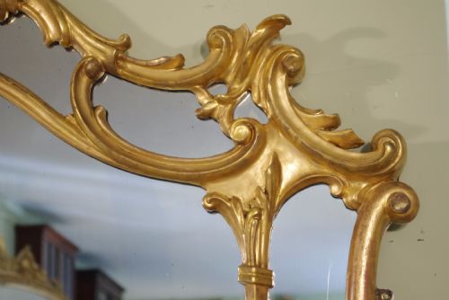 VICTORIAN LARGE GILT WOOD OVERMANTLE MIRROR - ADDITIONAL PHOTO 5
