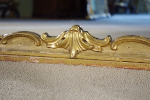 VICTORIAN LARGE GILT WOOD OVERMANTLE MIRROR - ADDITIONAL PHOTO 7