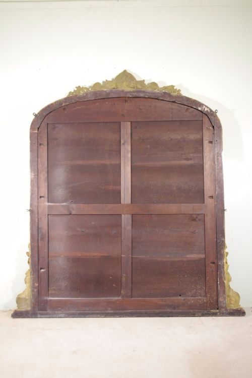 19TH CENTURY ENGLISH GILT LARGE ARCH TOP OVERMANTLE MIRROR - ADDITIONAL PHOTO 11