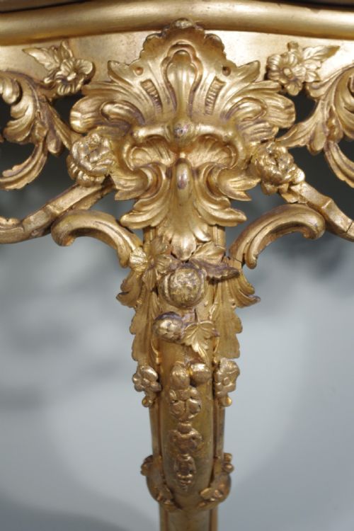 GILT CONSOLE TABLE WITH MARBLE TOP - ADDITIONAL PHOTO 8