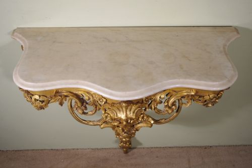GILT CONSOLE TABLE WITH MARBLE TOP - ADDITIONAL PHOTO 13