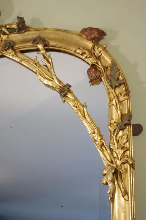 LARGE FRENCH GILT ART NOUVEAU OVERMANTLEWALL MIRROR - ADDITIONAL PHOTO 7