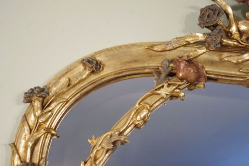 LARGE FRENCH GILT ART NOUVEAU OVERMANTLEWALL MIRROR - ADDITIONAL PHOTO 9
