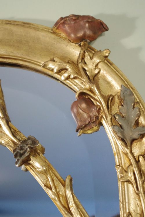LARGE FRENCH GILT ART NOUVEAU OVERMANTLEWALL MIRROR - ADDITIONAL PHOTO 11