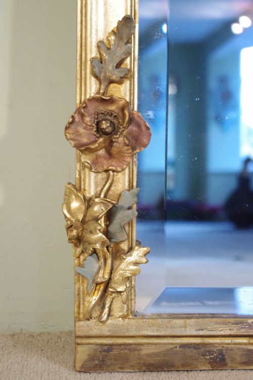 LARGE FRENCH GILT ART NOUVEAU OVERMANTLEWALL MIRROR - ADDITIONAL PHOTO 12