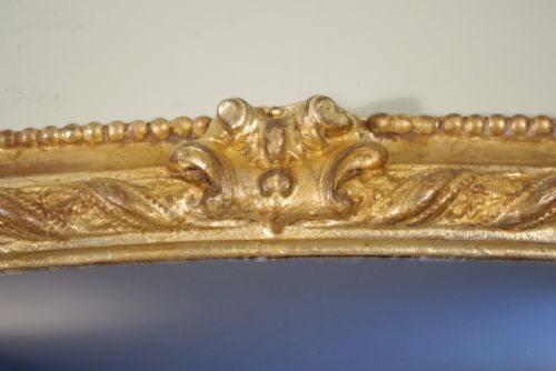 ENGLISH GILT LARGE ARCH TOP OVERMANTLE MIRROR - ADDITIONAL PHOTO 3