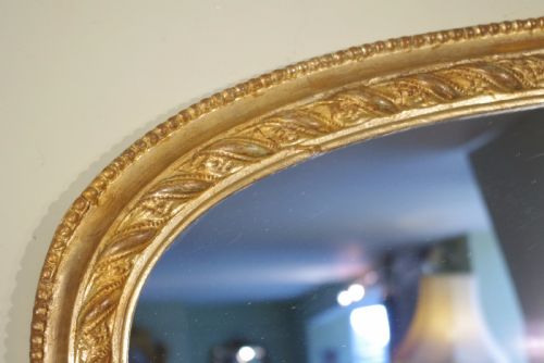 ENGLISH GILT LARGE ARCH TOP OVERMANTLE MIRROR - ADDITIONAL PHOTO 4
