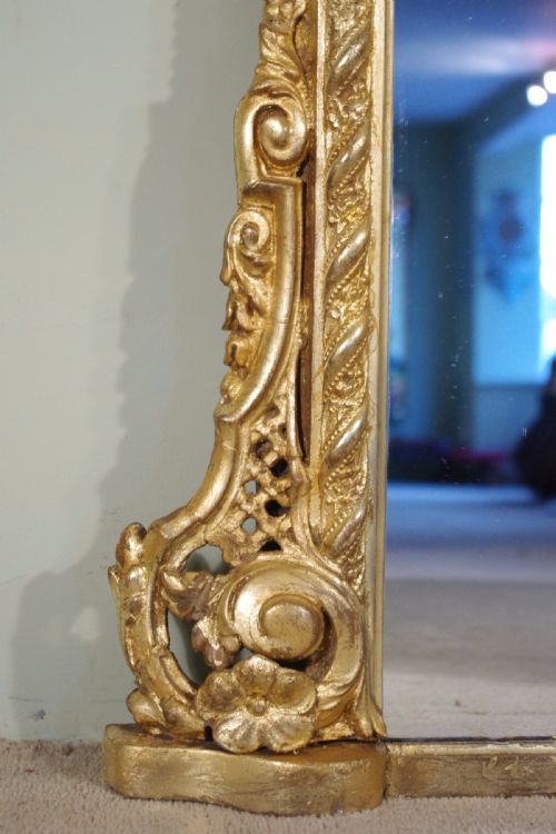 ENGLISH GILT LARGE ARCH TOP OVERMANTLE MIRROR - ADDITIONAL PHOTO 7