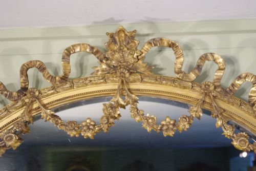 ENGLISH GILT OVAL OVERMANTLE MIRROR - ADDITIONAL PHOTO 1