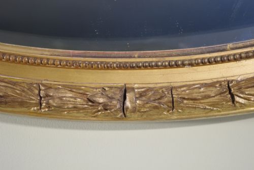 ENGLISH GILT OVAL OVERMANTLE MIRROR - ADDITIONAL PHOTO 6