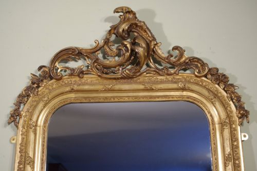 GILT ARCH TOP WALLOVERMANTLE MIRROR - ADDITIONAL PHOTO 1