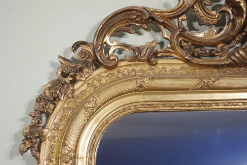 GILT ARCH TOP WALLOVERMANTLE MIRROR - ADDITIONAL PHOTO 2