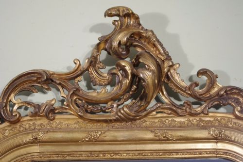 GILT ARCH TOP WALLOVERMANTLE MIRROR - ADDITIONAL PHOTO 3