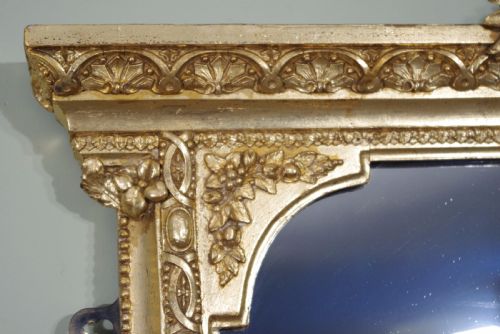 19TH CENTURY ENGLISH GILT LARGE OVERMANTLE MIRROR - ADDITIONAL PHOTO 3