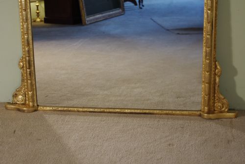 GILT LARGE ARCH TOP OVERMANTLE MIRROR - ADDITIONAL PHOTO 3