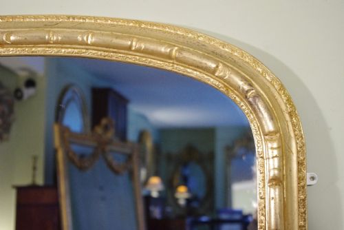 GILT LARGE ARCH TOP OVERMANTLE MIRROR - ADDITIONAL PHOTO 4