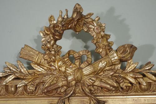 FRENCH GILT LOUIS XVI STYLE LARGE OVERMANTLEWALL MIRROR - ADDITIONAL PHOTO 7