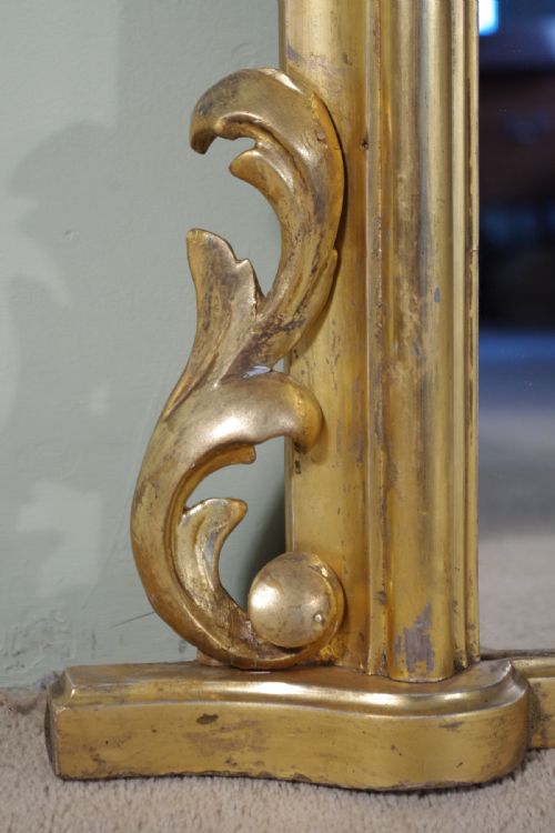 19TH CENTURY ENGLISH GILT ARCH TOP OVERMANTLE MIRROR - ADDITIONAL PHOTO 4