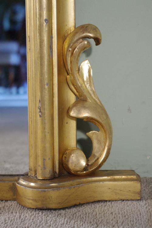 19TH CENTURY ENGLISH GILT ARCH TOP OVERMANTLE MIRROR - ADDITIONAL PHOTO 5