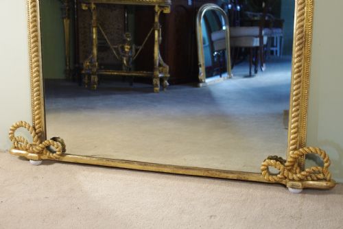 ENGLISH VICTORIAN GILT LARGE 'ROPE TWIST' OVERMANTLE MIRROR - ADDITIONAL PHOTO 4
