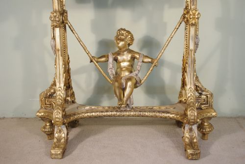 19TH CENTURY PAINTED AND PARCELGILT CHERUBPUTTO JARDENIEREPLANTER - ADDITIONAL PHOTO 4